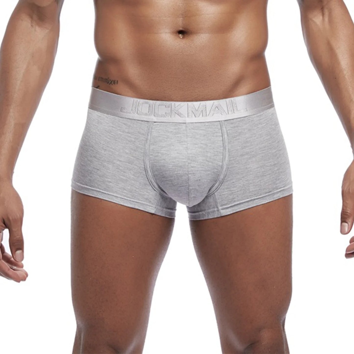 Mens Boxer Briefs Short Leg Trunks Soft Waistband Pouch Trunks for Men plus Size Breathable Panties Gray XL