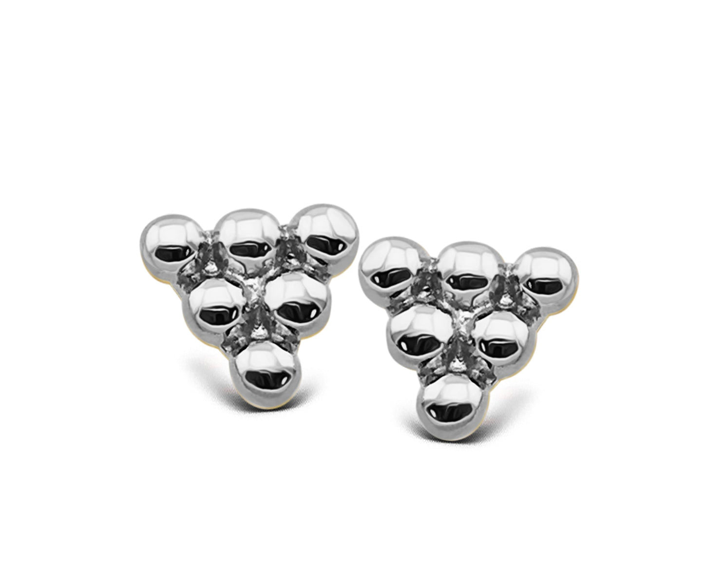 Oorbellen Balletjes in Driehoek Zilver JE025S