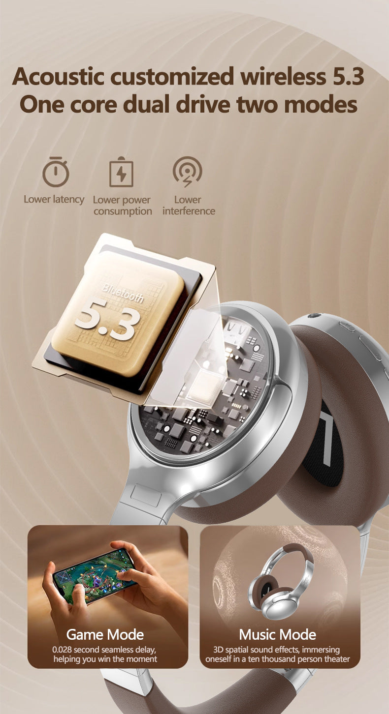 NNEDSZ Sliver VJE901 Wireless Bluetooth Over-Ear Headphones with Active Noise Cancelling-3