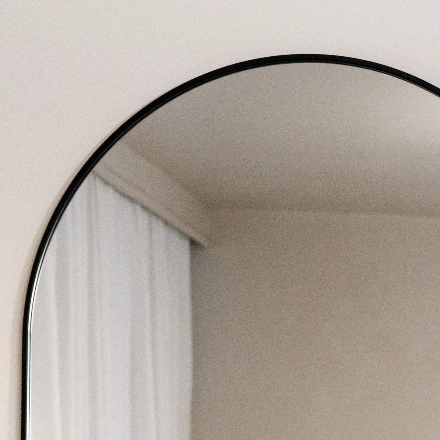 Akiko - Full Length Black Metal Arched Mirror - 160cm x 60cm-3