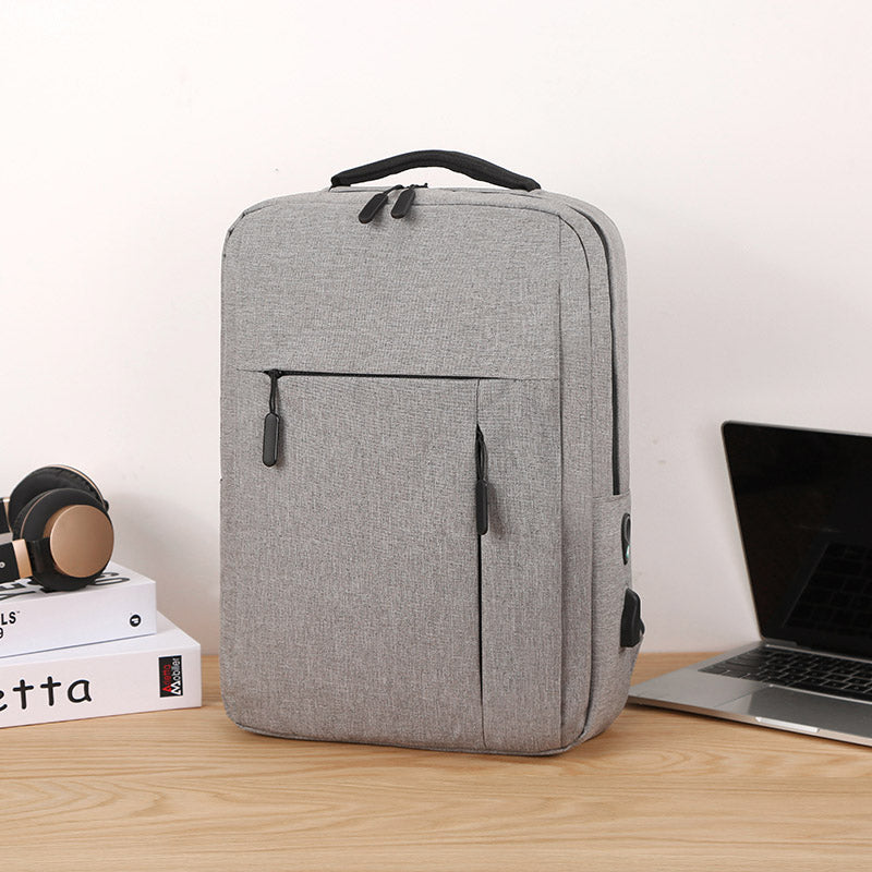Premium Grey Fashion Backpack: Spacious, Durable, & Travel-Friendly – Free Your Hands for Daily Commute-1