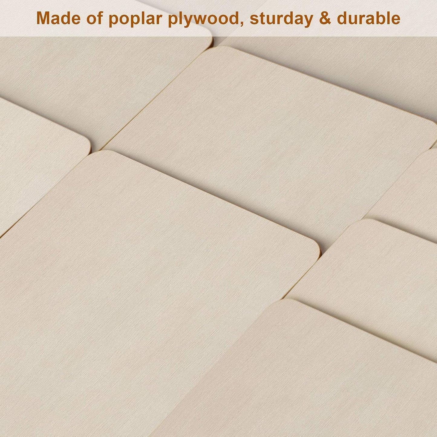 Fuyit Unfinished Wood Pieces, 50Pcs 6 X 6 Inch Blank Natural Wood Square Wooden Cutouts Board for DIY Crafts Painting, Scrabble Tiles, Coasters, Decoration