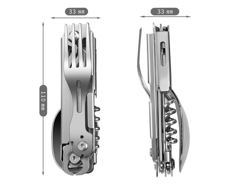 Outdoor Camping Spoon Fork Knife Utensils Multi Functional Spork Spoon Knife Forks-2
