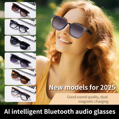 2025 Fashion AI 100MP Camera Smart Glasses Waterproof Bluetooth Call Playing Music Smart Glasses-0