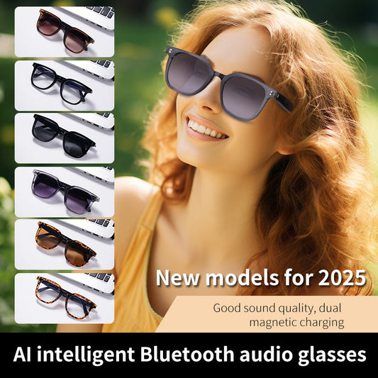 2025 Fashion AI 100MP Camera Smart Glasses Waterproof Bluetooth Call Playing Music Smart Glasses-0