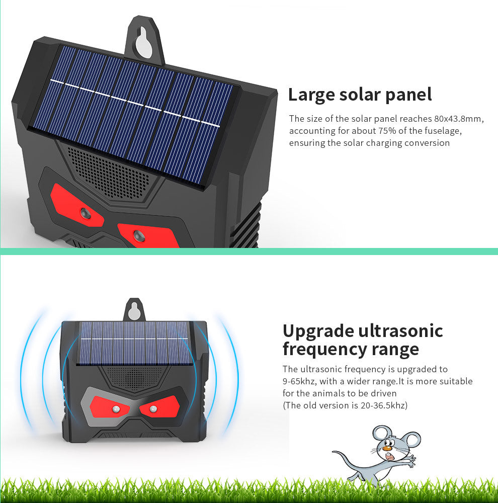 Solar Animal Repeller 2024 Upgraded Predator Nocturnal Animal Repellent, Red Led Light Control Outdoor Deterrent Coyote Raccoon Deer Fox Skunk Squirrel for Garden Yard Farm Chicken Coop-1