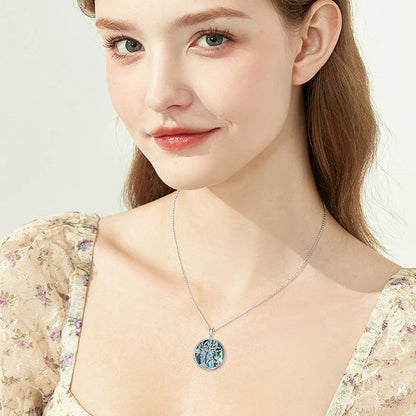 Birthday Gifts for Women Horse Necklace 925 Sterling Silver Tree of Life Horse Pendant Necklaces with Abalone Shell Animals Jewelry Graduation Gifts for Women