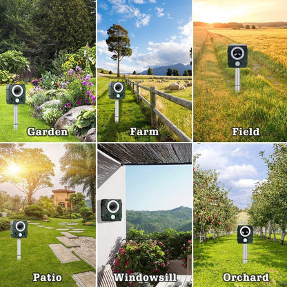 Ultrasonic Animal Repellent Deer Repellent Cat Repellent Outdoor Infrared Sensor Solar Animal Repeller Deterrent Raccoon Repellent Repel Dog Skunk Rabbit Away Yard-3