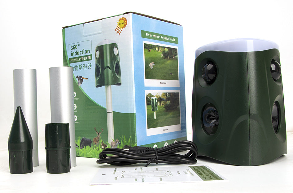 360°Ultrasonic Animal Repeller Cat Repellent Outdoor, Dog Repellent, Motion Sensor & Flashing Light, Repel Dogs, Deer, Fox, Raccoon, Skunk, Rabbit, Squirrels, Coyote Deterrent-4