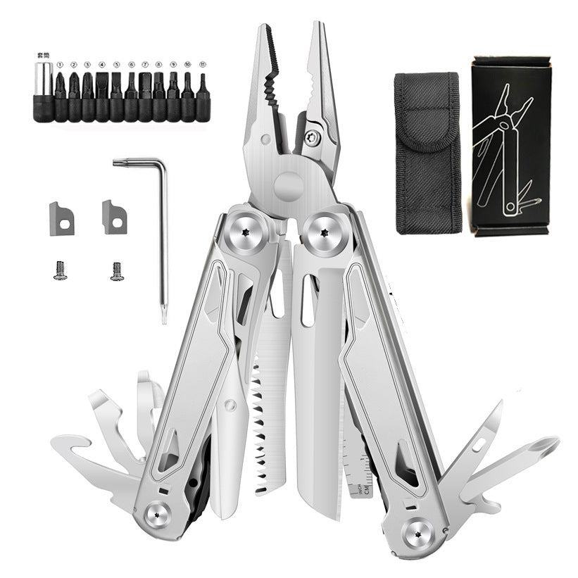 Foldable Multitools with Scissors and Screwdriver Stainless Steel Multi Tool Pliers with Replaceable Wire Cutters and Saw-7