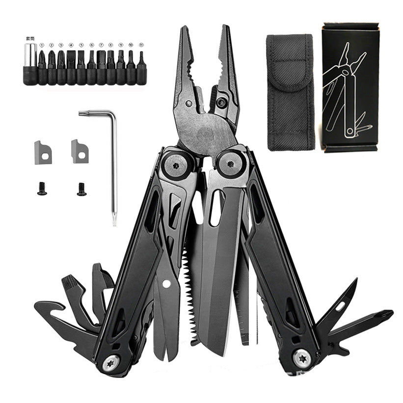 Foldable Multitools with Scissors and Screwdriver Stainless Steel Multi Tool Pliers with Replaceable Wire Cutters and Saw-8