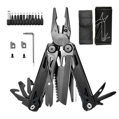 Foldable Multitools with Scissors and Screwdriver Stainless Steel Multi Tool Pliers with Replaceable Wire Cutters and Saw-8