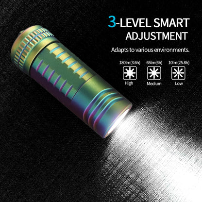 Titanium EDC Keychain Flashlight Pocket mini Torch LED Compact Bright Powerful Flashlights-1