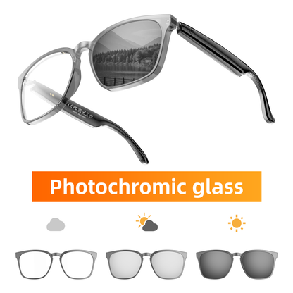 Ai Translation Smart Glasses with Bluetooth for Men Women with 140 Language Color-Change Lens Clear Headphone with Speaker Sunglasses-1