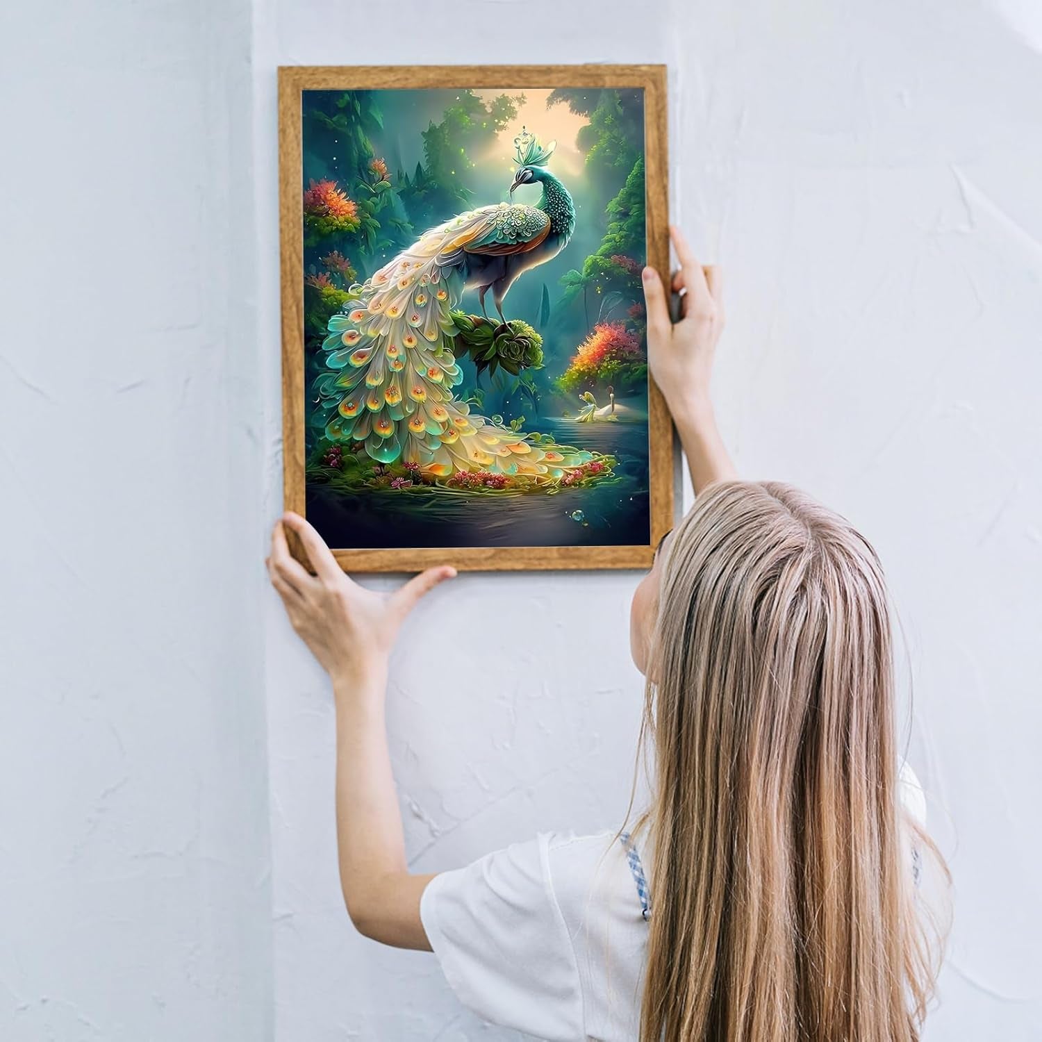 Peacock 2 DIY Art Kit, 5D Diamond Painting for Adults & Kids, 30X20Cm Decor