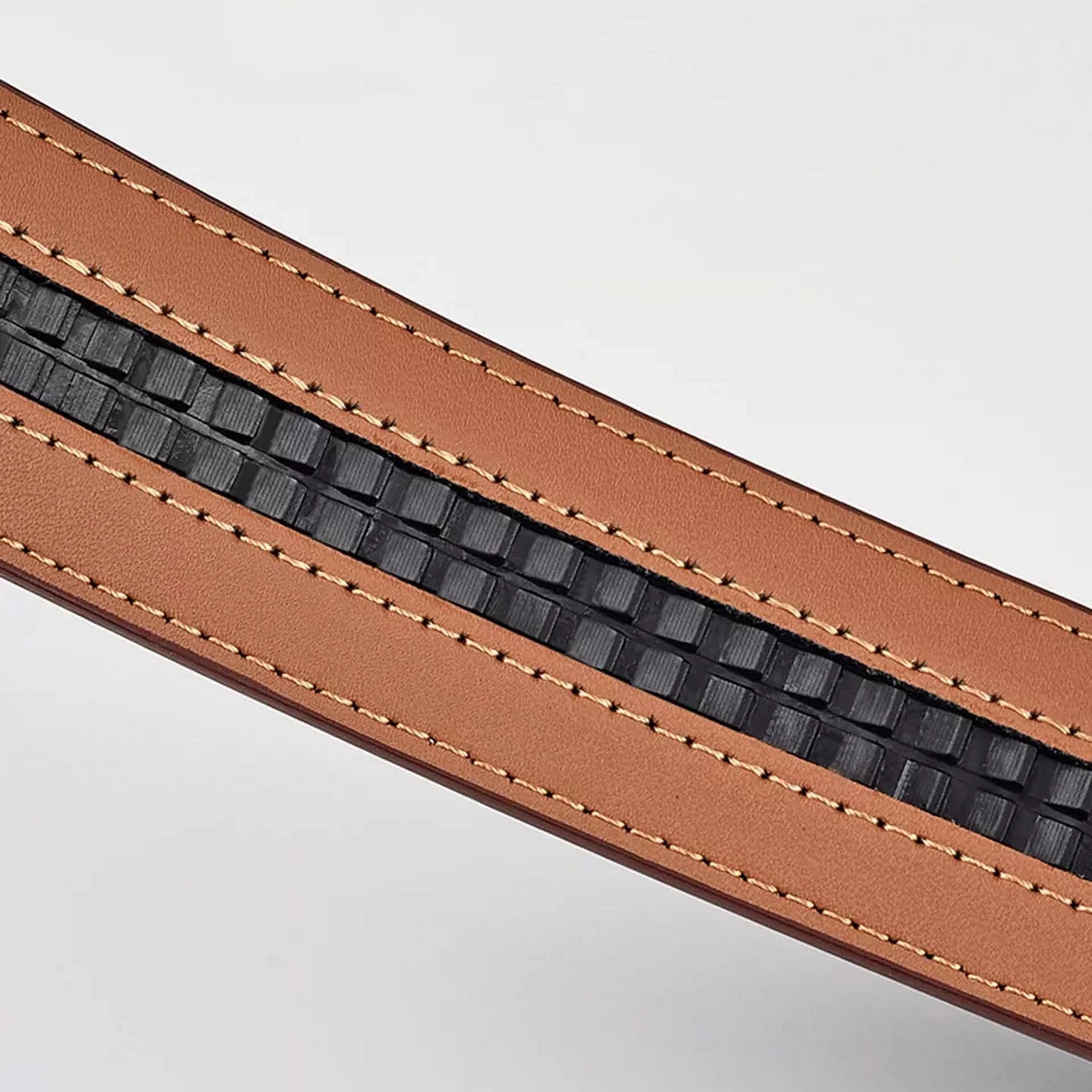 Mens Genuine Leather Ratchet Belts Adjustable Automatic Buckle Size 30-42 Brown