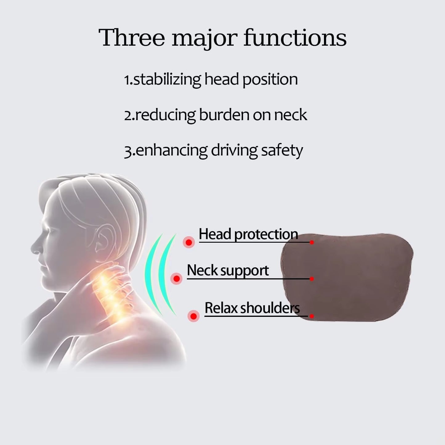 Car Neck Pillow Car Seat Headrest Pillow Auto Memory Cotton Protector Cushion for Universal Car Head Support for Gaming Chair all good