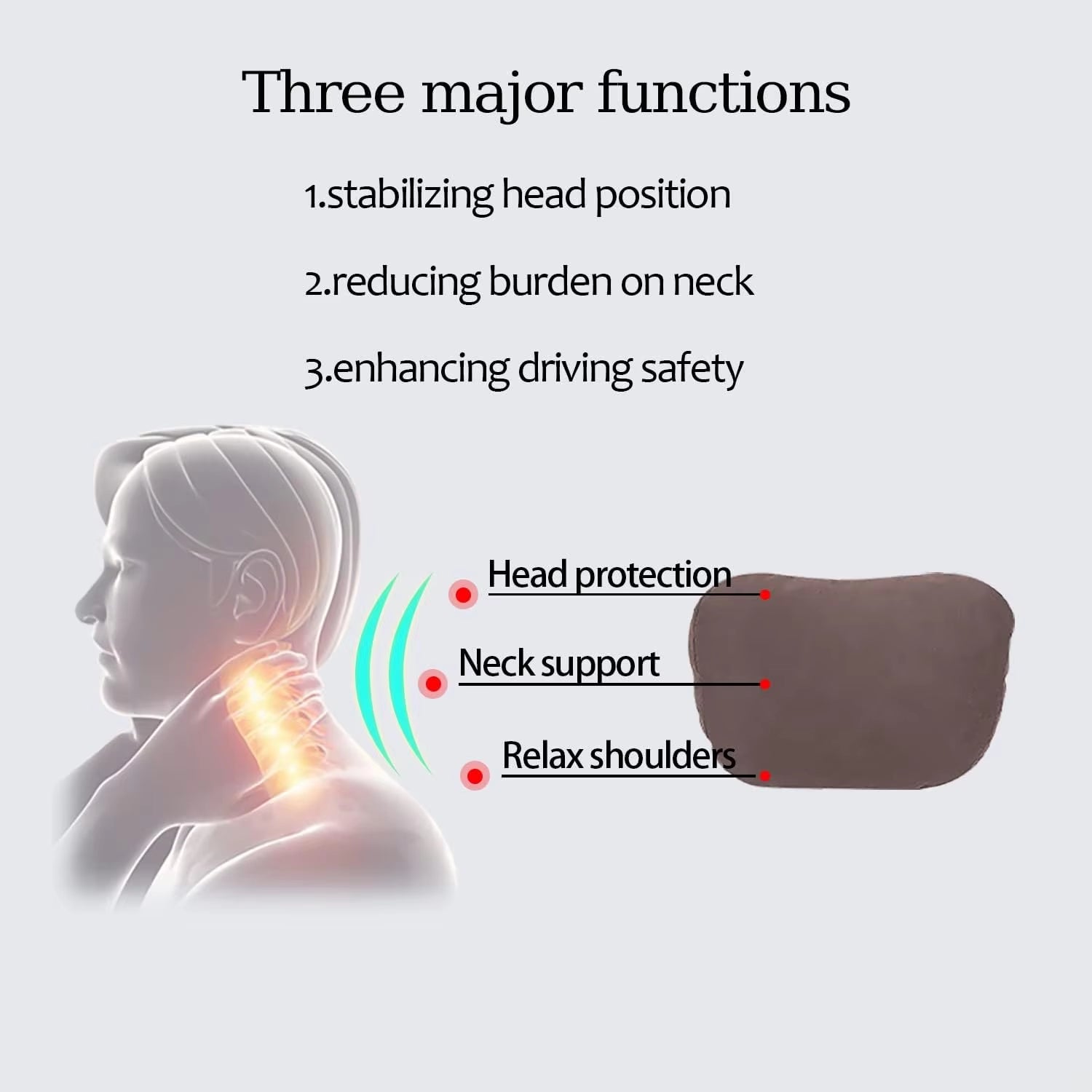 Car Neck Pillow Car Seat Headrest Pillow Auto Memory Cotton Protector Cushion for Universal Car Head Support for Gaming Chair all good