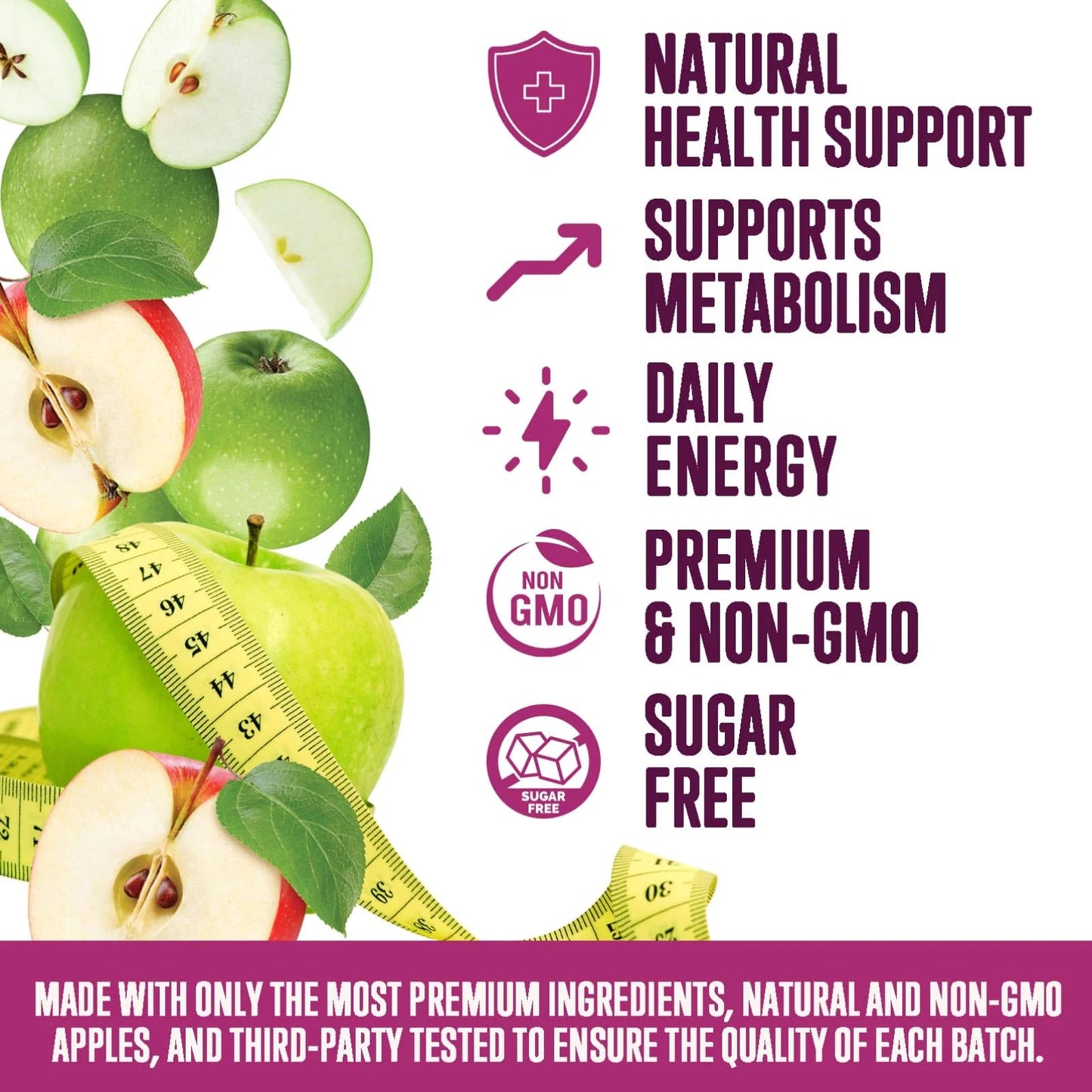 Apple Cider Vinegar Gummies Sugar Free 1000Mg for Cleanse, ACV Gummy Vitamin B12 for Digestion Energy & Immune Health Support, Supports Metabolism, Keto Friendly, Apple Raspberry Flavor - 120 Gummies