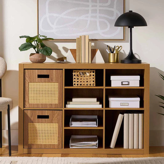 Springwood Adjustable Shelf Cube Organizer, Light Honey Finish