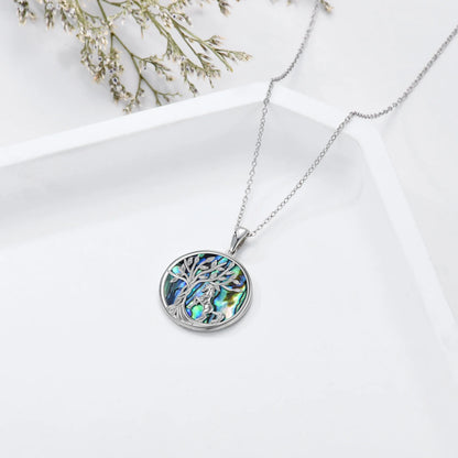 Birthday Gifts for Women Horse Necklace 925 Sterling Silver Tree of Life Horse Pendant Necklaces with Abalone Shell Animals Jewelry Graduation Gifts for Women
