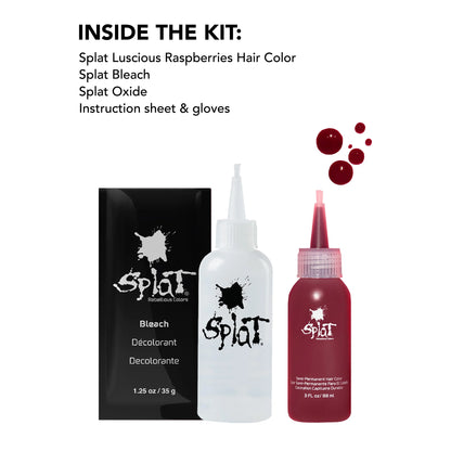 (3 Pack)  Luscious Raspberries Red Unisex Hair Color Kit, Semi-Permanent Dye