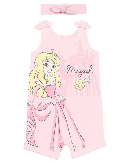 Princess Aurora Newborn Baby Girls Romper and Headband Newborn to Toddler