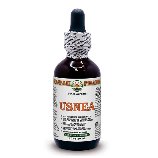 Usnea (Usnea Barbata) Dry Thallus ALCOHOL-FREE Liquid Extract. Expertly Extracted by Trusted Hawaiipharm Brand. Absolutely Natural. Proudly Made in USA. Glycerite 2 Fl.Oz