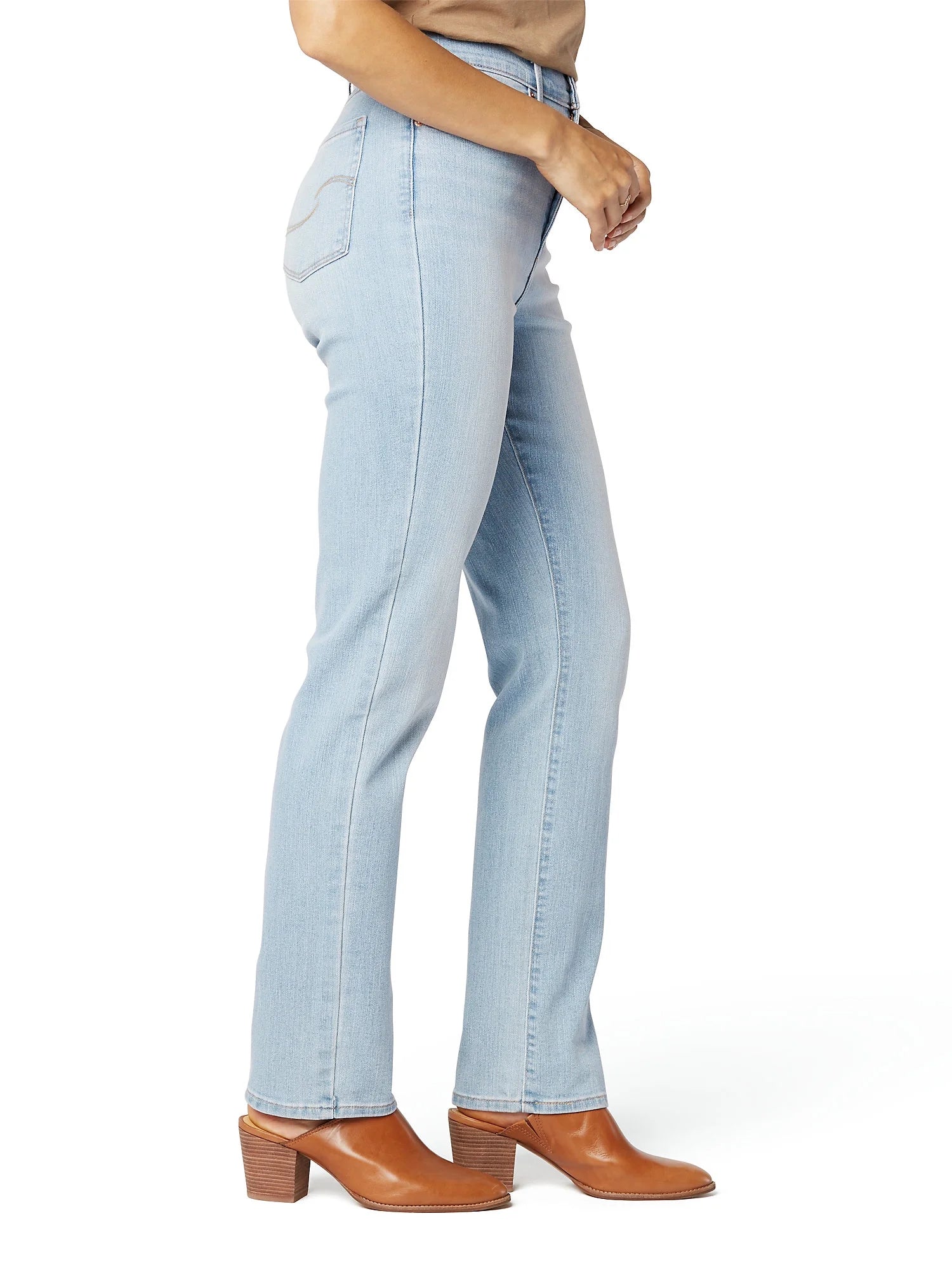 Women'S and Women'S plus High Rise Straight Jean, Sizes 2-28
