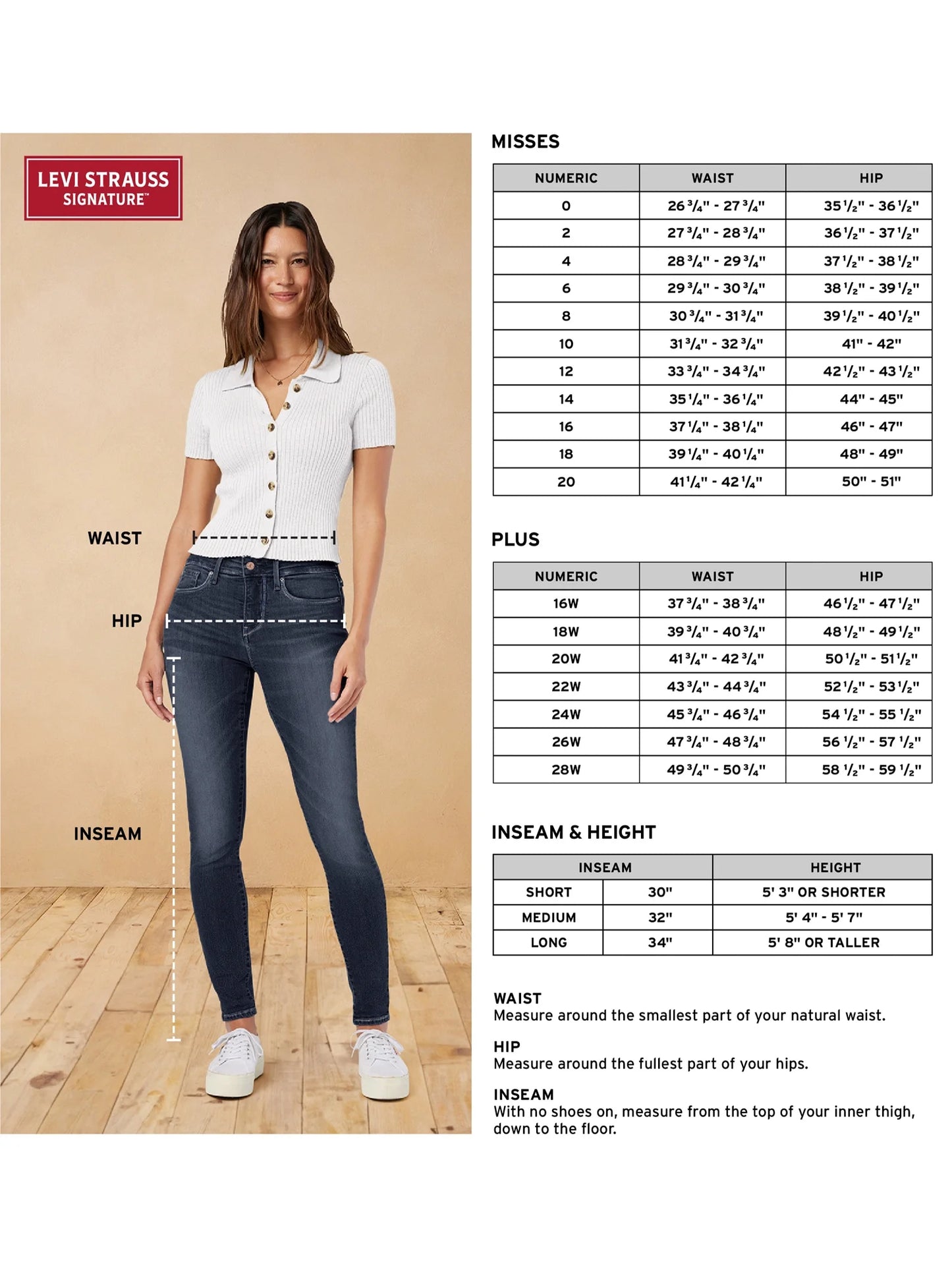 Women'S and Women'S plus High Rise Straight Jean, Sizes 2-28