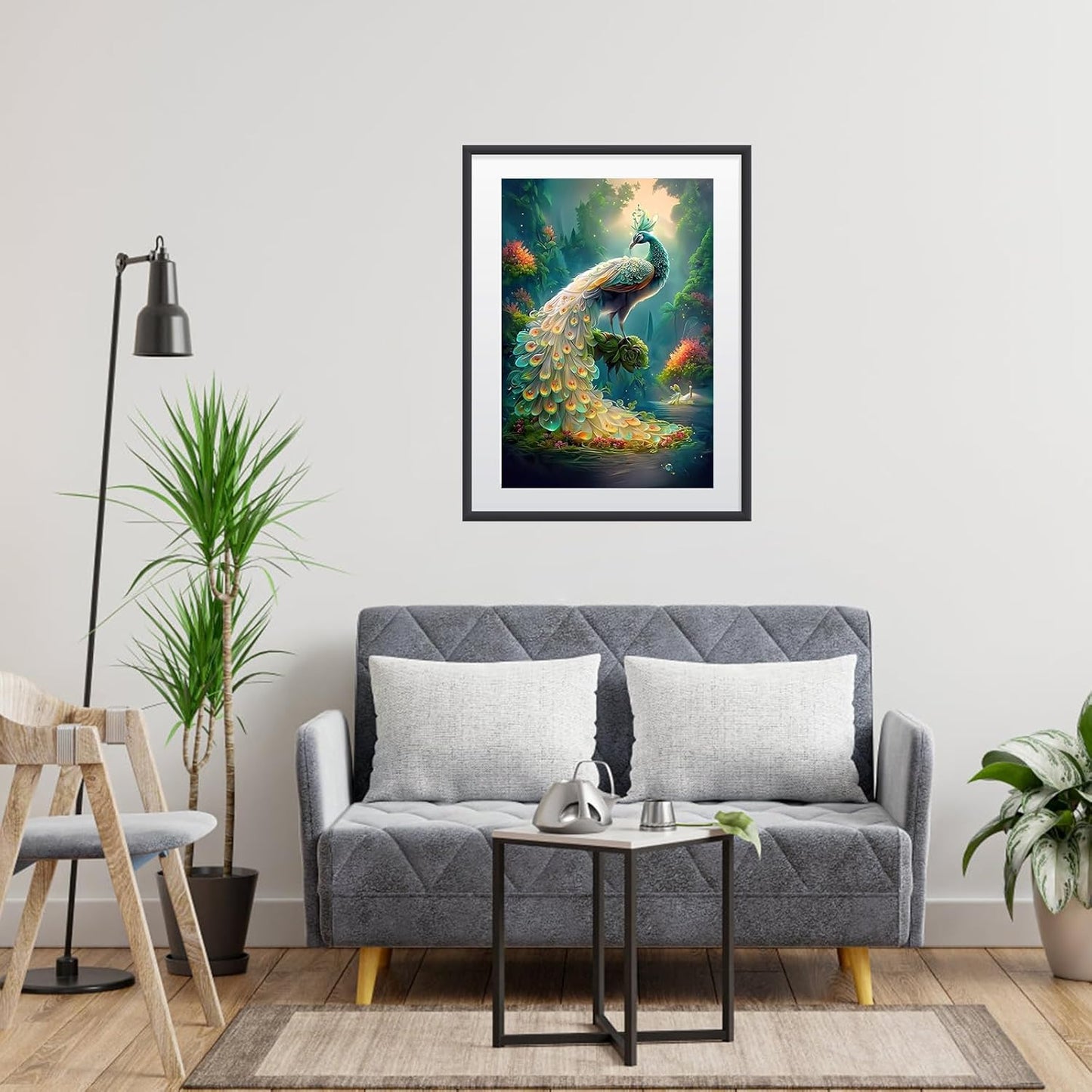 Peacock 2 DIY Art Kit, 5D Diamond Painting for Adults & Kids, 30X20Cm Decor