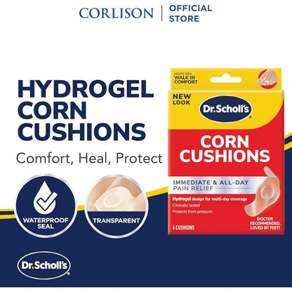 Dr.Scholls Duragel Corn Cushions, Water Resistant, 6 Cushions, 2 Pack