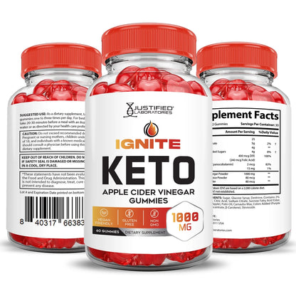 Ignite Keto ACV Gummies 1000MG Dietary Supplement 60 Gummys