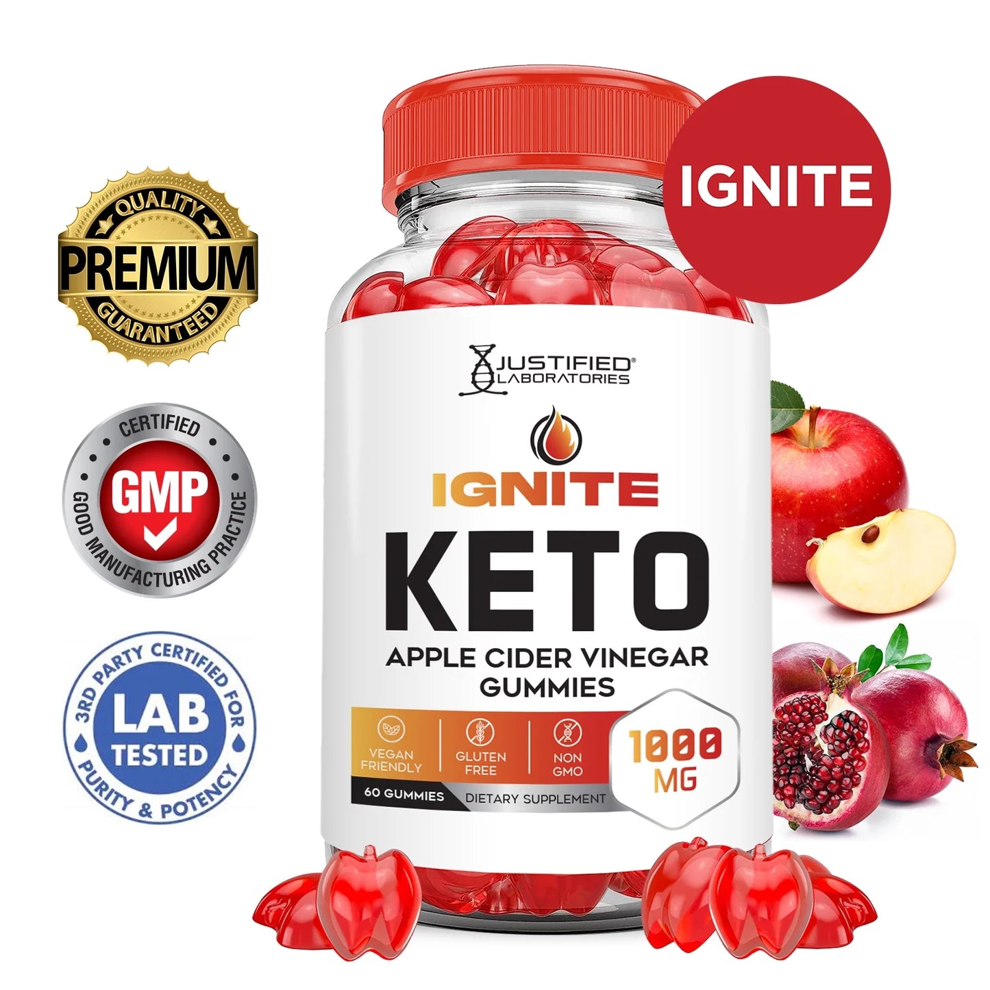 Ignite Keto ACV Gummies 1000MG Dietary Supplement 60 Gummys