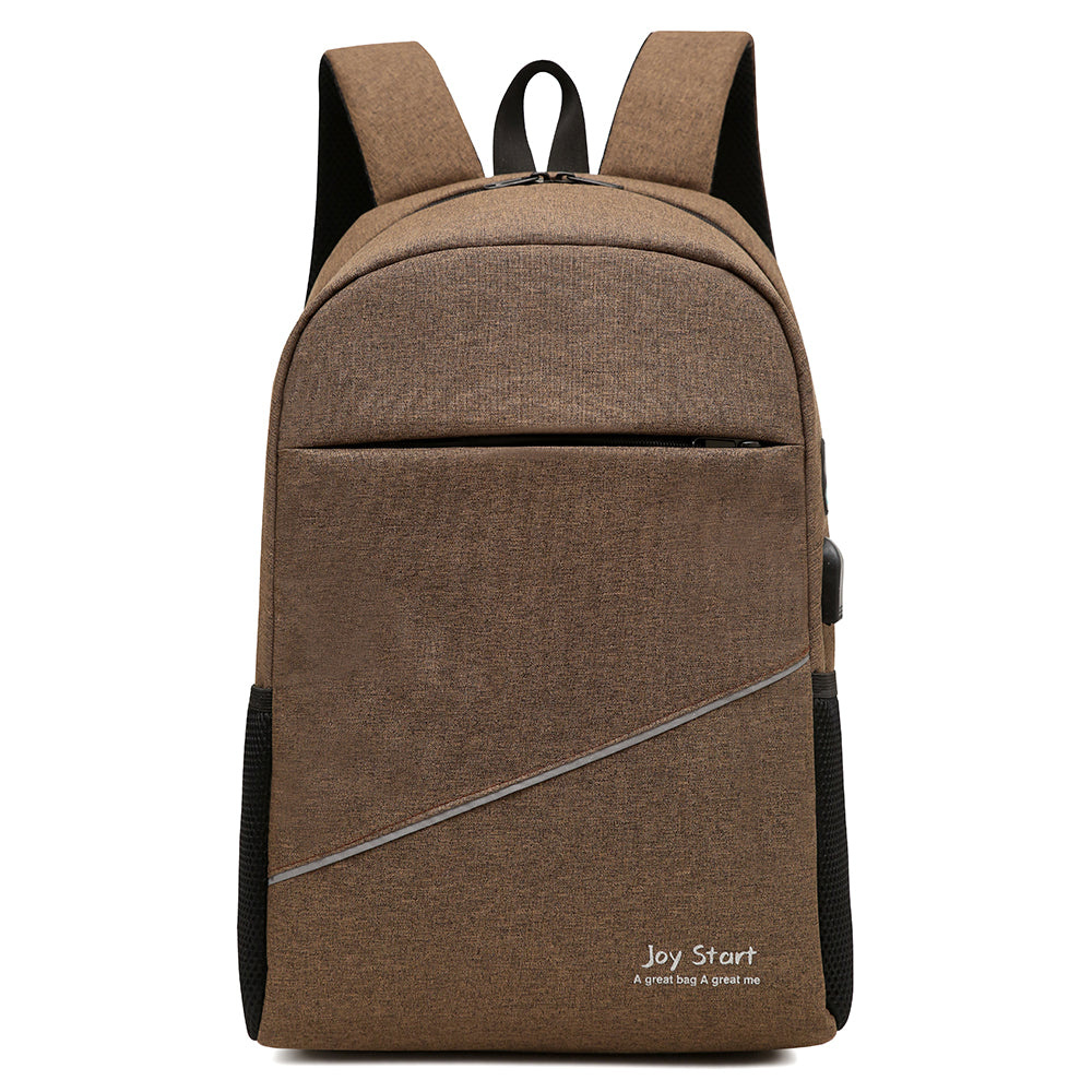Leisure Computer Backpack Waterproof Nylon 14-inch Laptop Bag Lightweight with Multiple Pockets for Casual Daily Use-2