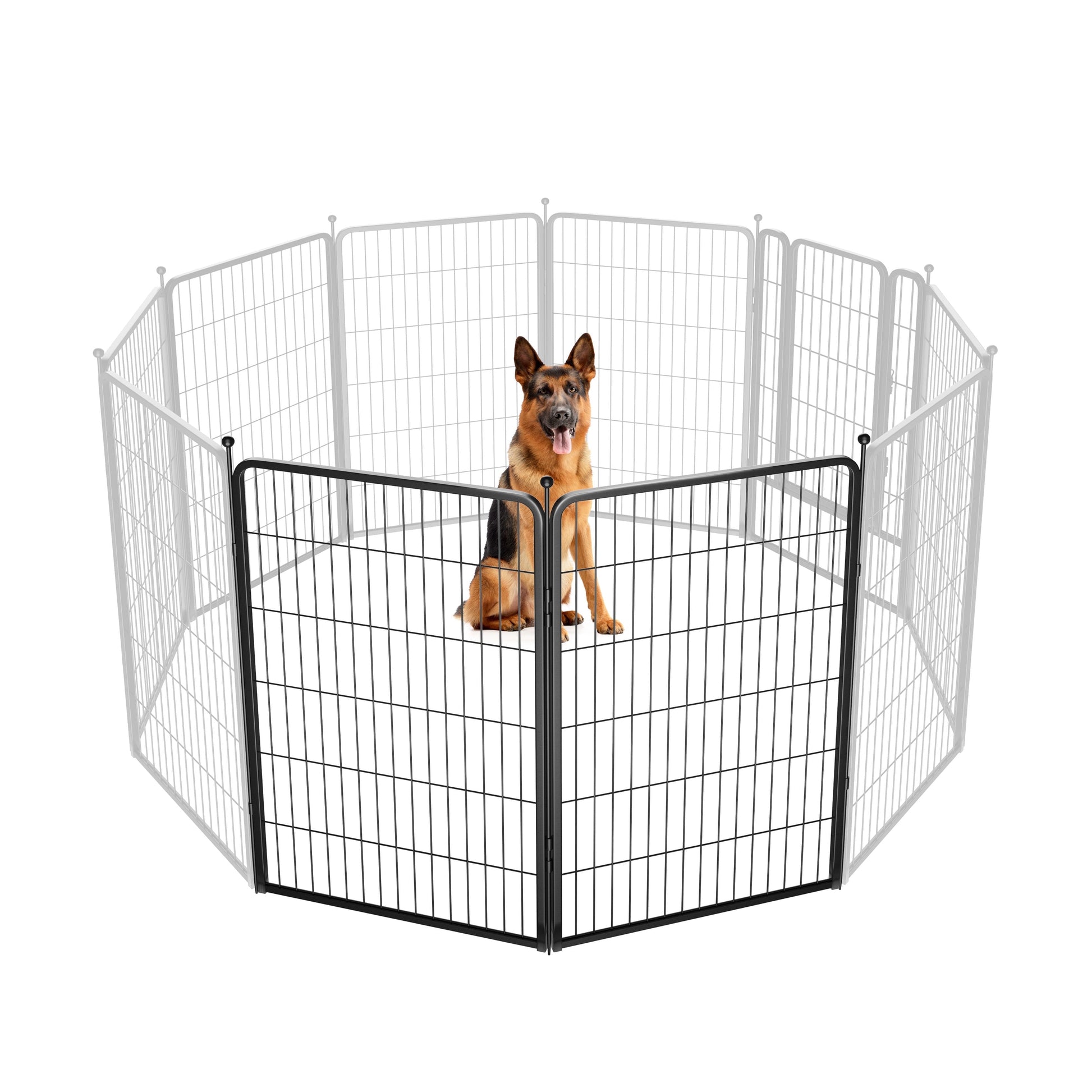 Rollick Dog Playpen for Yard, RV Camping, 45 Inch 2 Panels for Large Dogs│Patented, Black