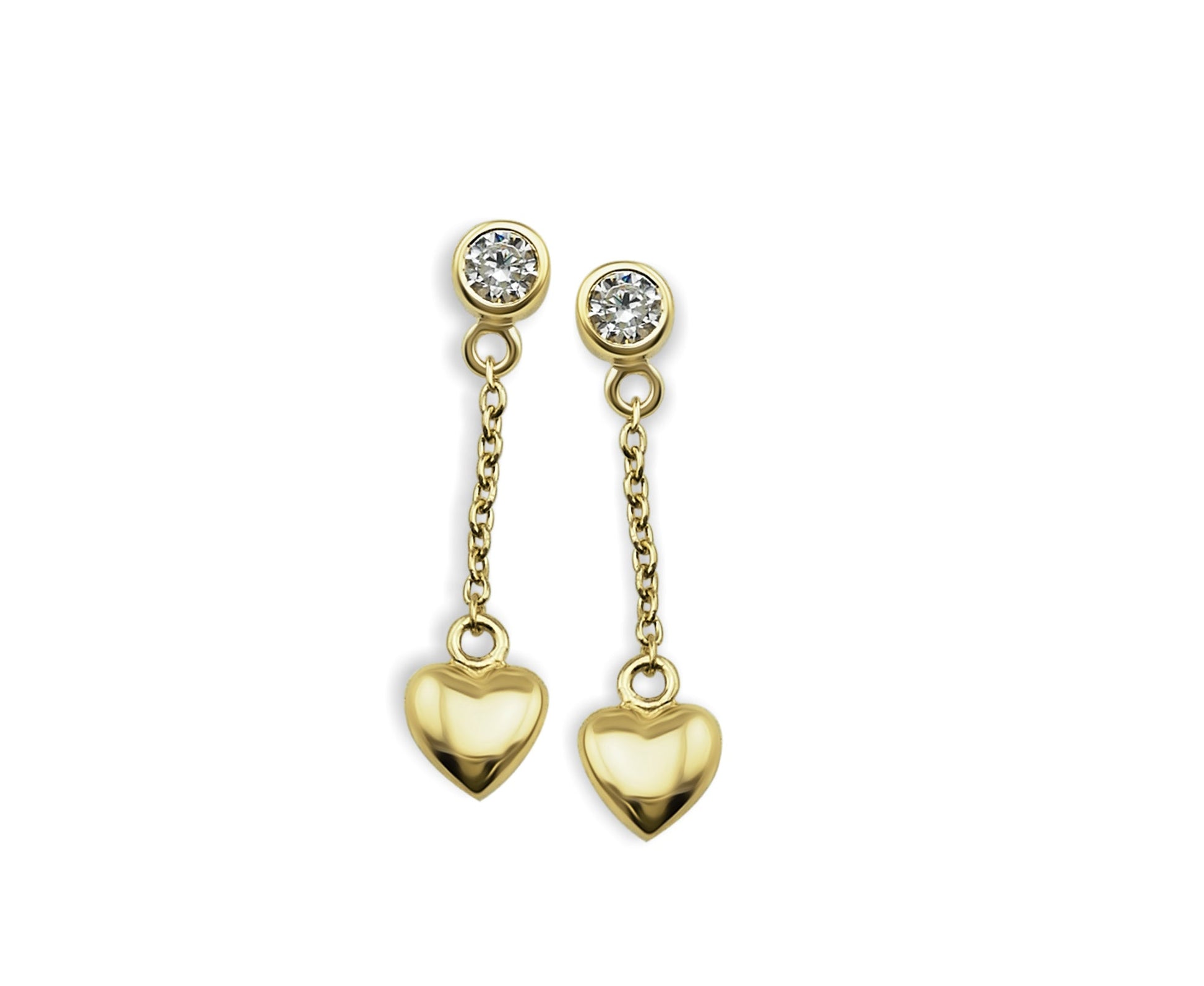 Oorhangers Hart 3D aan Ketting Goudkleur JE008G-0