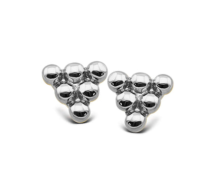 Oorbellen Balletjes in Driehoek Zilver JE025S