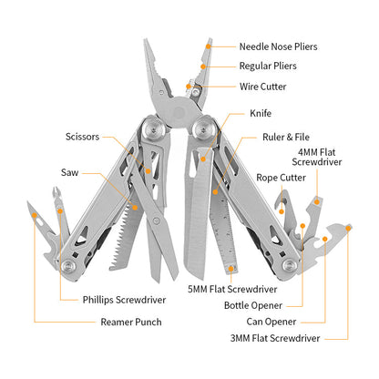 Foldable Multitools with Scissors and Screwdriver Stainless Steel Multi Tool Pliers with Replaceable Wire Cutters and Saw-1