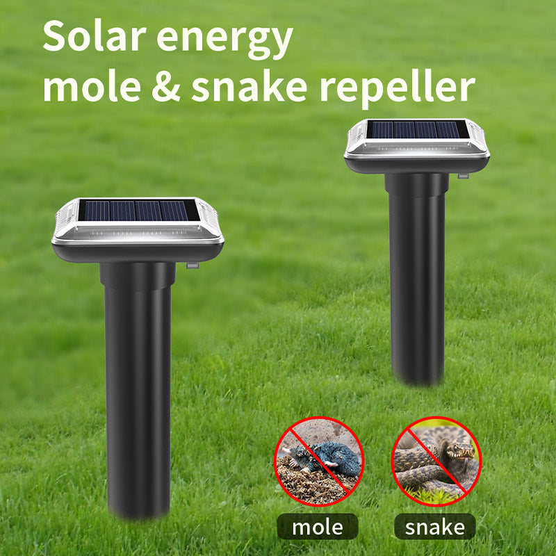 Mole Repellent Solar Powered Gopher Repellent Ultrasonic Solar Powered Sonic Mole Deterrent Stakes, Snake Groundhog Repellent for Yard, Garden, Lawn-0