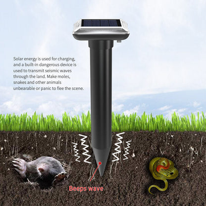 Mole Repellent Solar Powered Gopher Repellent Ultrasonic Solar Powered Sonic Mole Deterrent Stakes, Snake Groundhog Repellent for Yard, Garden, Lawn-1