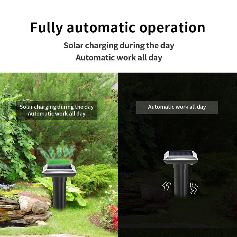 Mole Repellent Solar Powered Gopher Repellent Ultrasonic Solar Powered Sonic Mole Deterrent Stakes, Snake Groundhog Repellent for Yard, Garden, Lawn-3