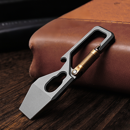 Titanium Multi-Tool Carabiner for Men - EDC Gear & Outdoor Survival Tool - Heavy-Duty Keychain Tool for Hiking, Camping, and Everyday Carry-2