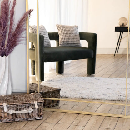 Aimi - Full Length Gold Metal Rectangle Window Mirror - 180cm x 105cm-2