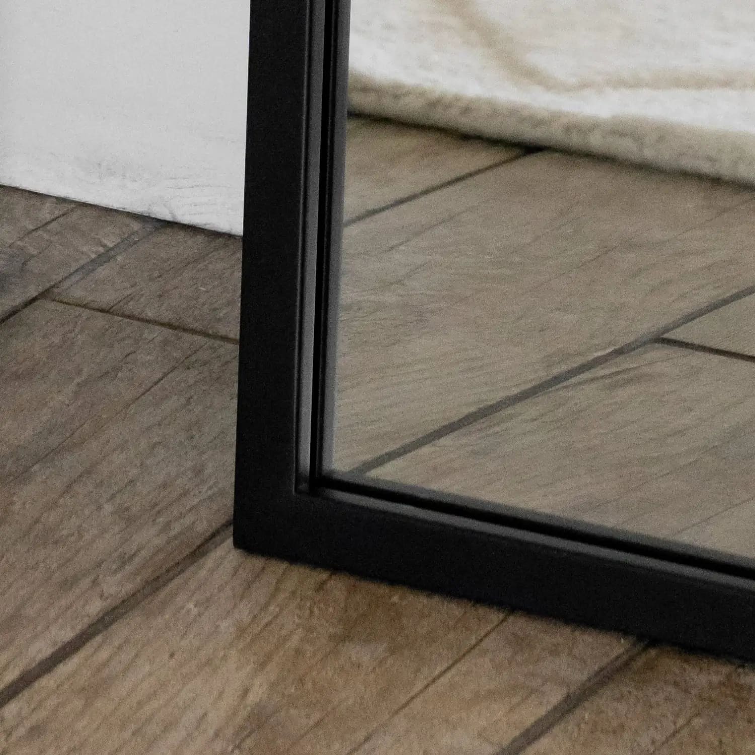 Akiko - Black Metal Arched Mirror - 70cm x 50cm-1