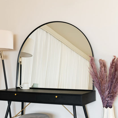 Akiko - Black Metal Arched Mirror - 95cm x 120cm-1