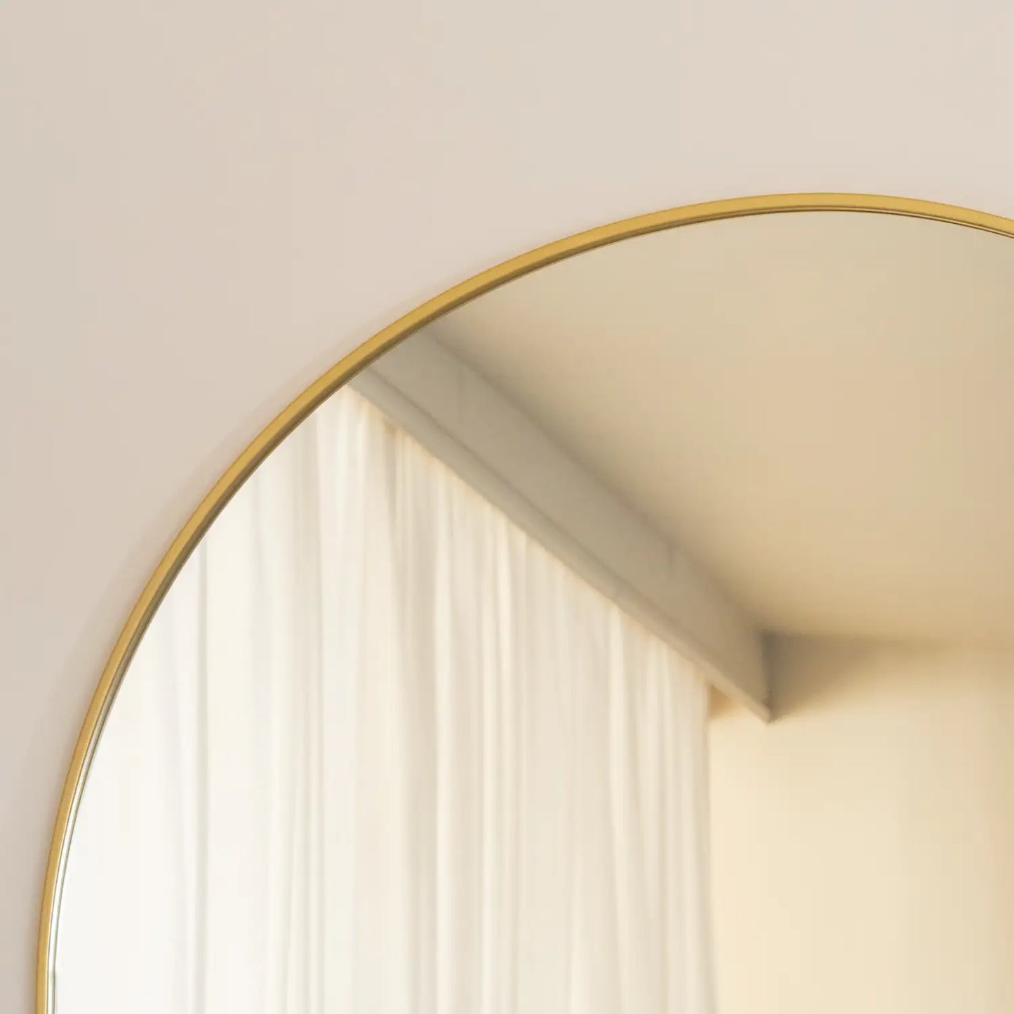 Akiko - Full Length Gold Metal Arched Mirror - 180cm x 105cm-1