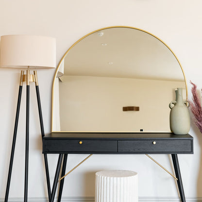 Akiko - Gold Metal Arched Mirror - 95cm x 120cm-3