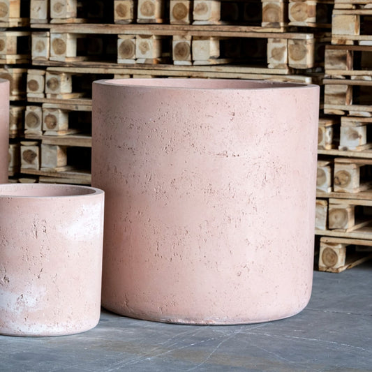 Aurella | Blushstone – 100cm XXL Concrete Cylinder Planter – 621L Round Plant Pot-0