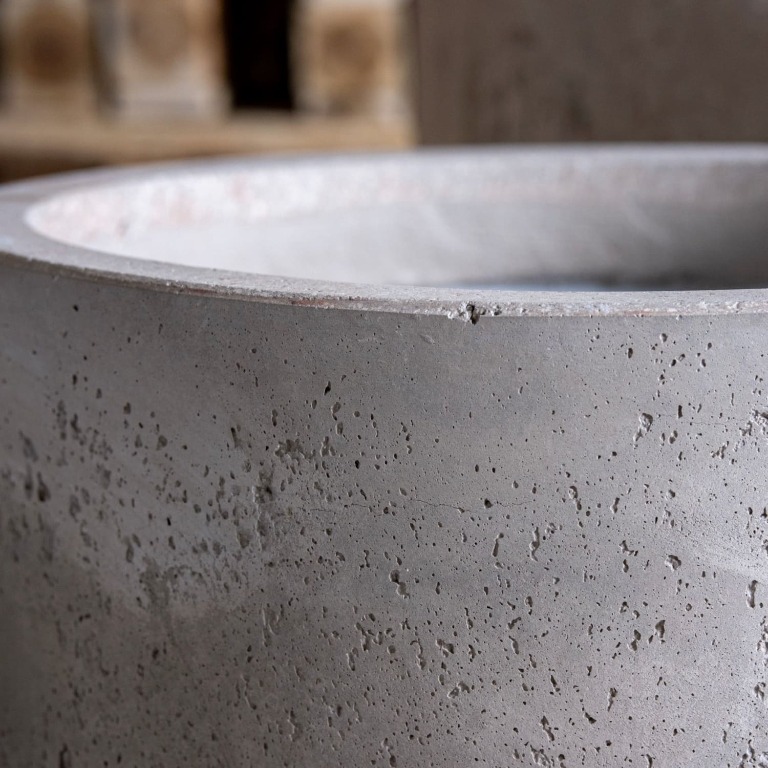 Aurella | Truffle – 40cm Large Concrete Cylinder Planter – 34L Round Plant Pot-4